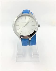 michael kors blue leather watch